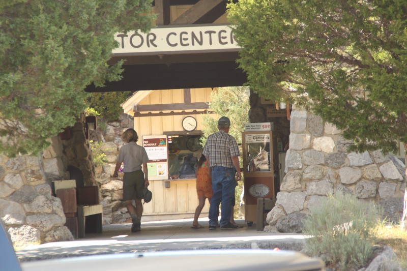 Ticket Booth seen from the Porch of the Cave Visitor Center