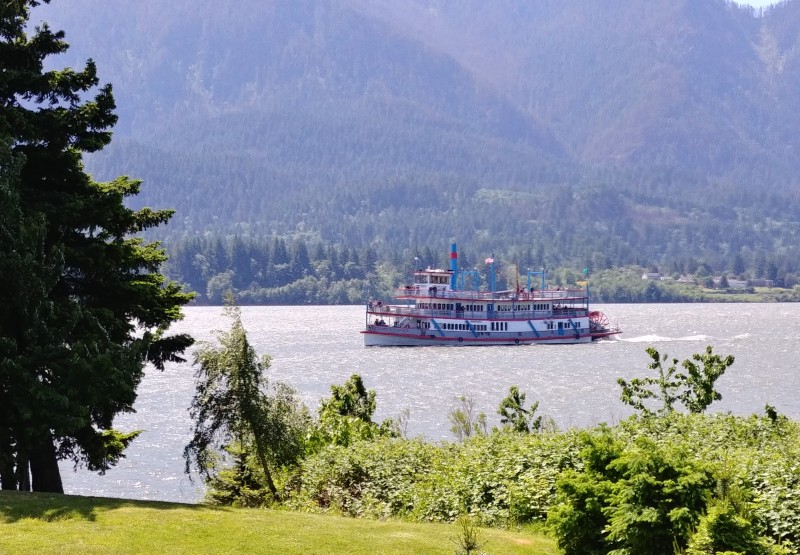  View of the Columbia River Stern-wheeler passing by Bob's Beach 