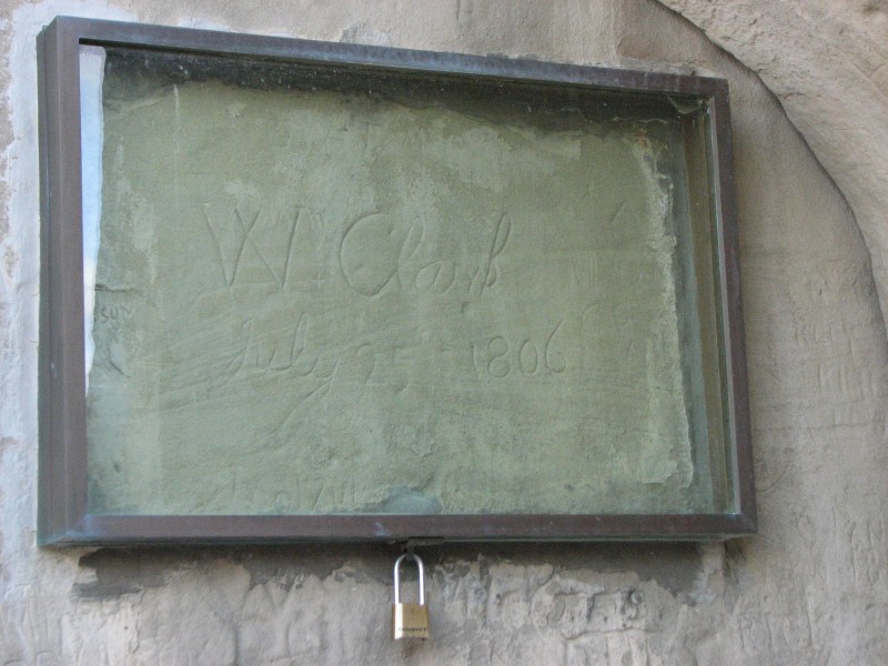 William Clark's signature engraved on Pompeys Pillar. – National Park Service 