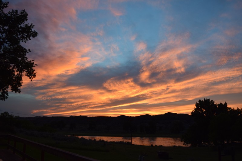Sunset over the Yellowstone River near Terry