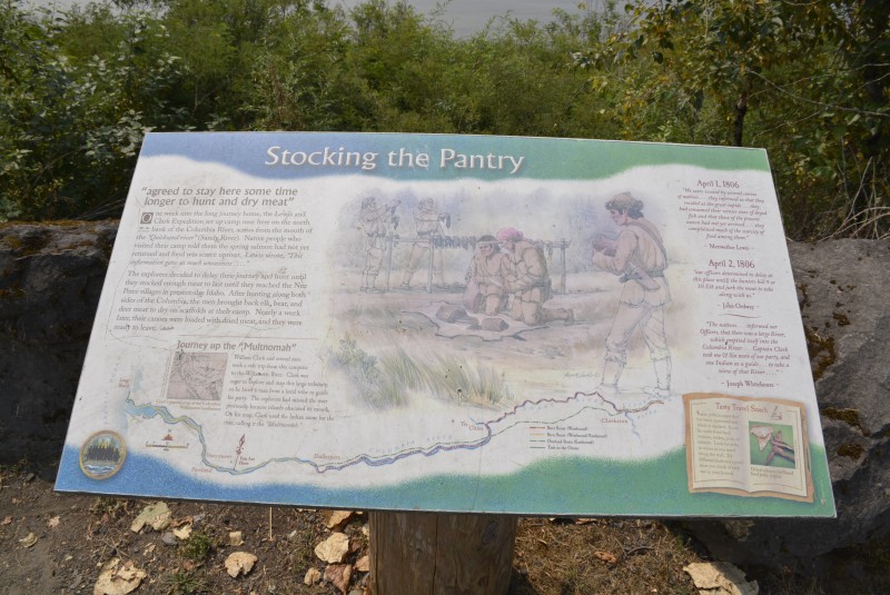 Marker tells the story of The Lewis and Clark Expedition's provisional camp on the shores of the Columbia River. – Rene Carroll 