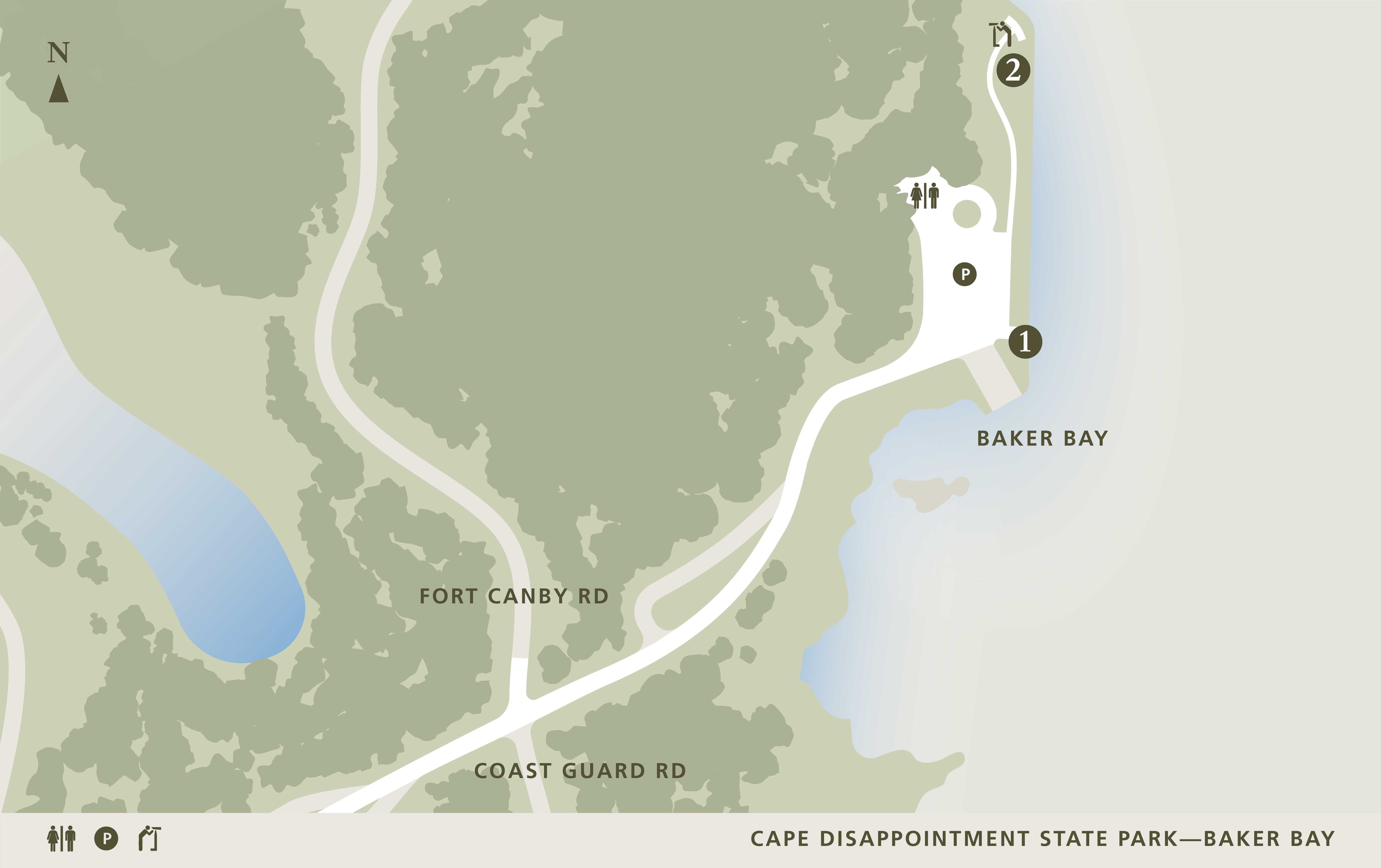 Map of river site - Baker Bay side