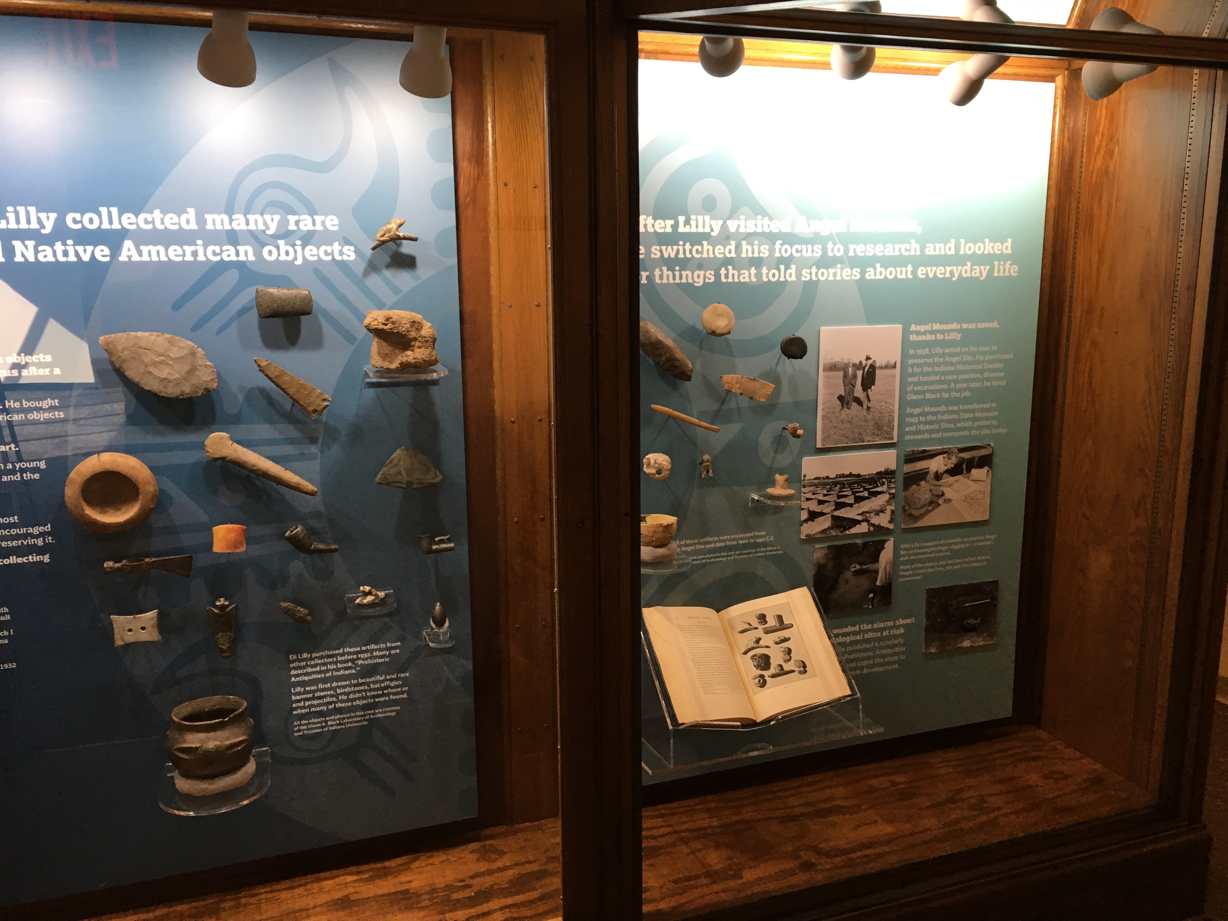 Exhibit case inside Angel Mounds visitors center