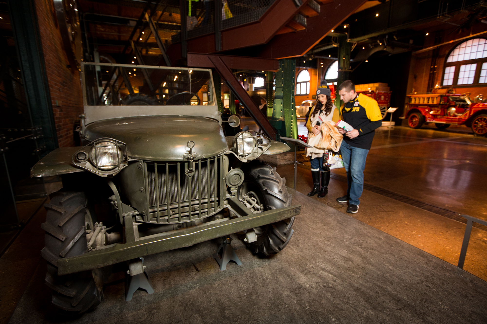 The History Center's first floor Great Hall features the oldest jeep on the planet. 