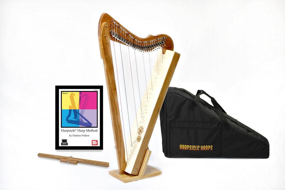 harp with carrying case