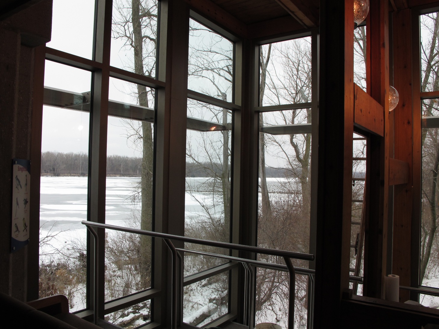 A viewing gallery in the refuge visitor center windows.