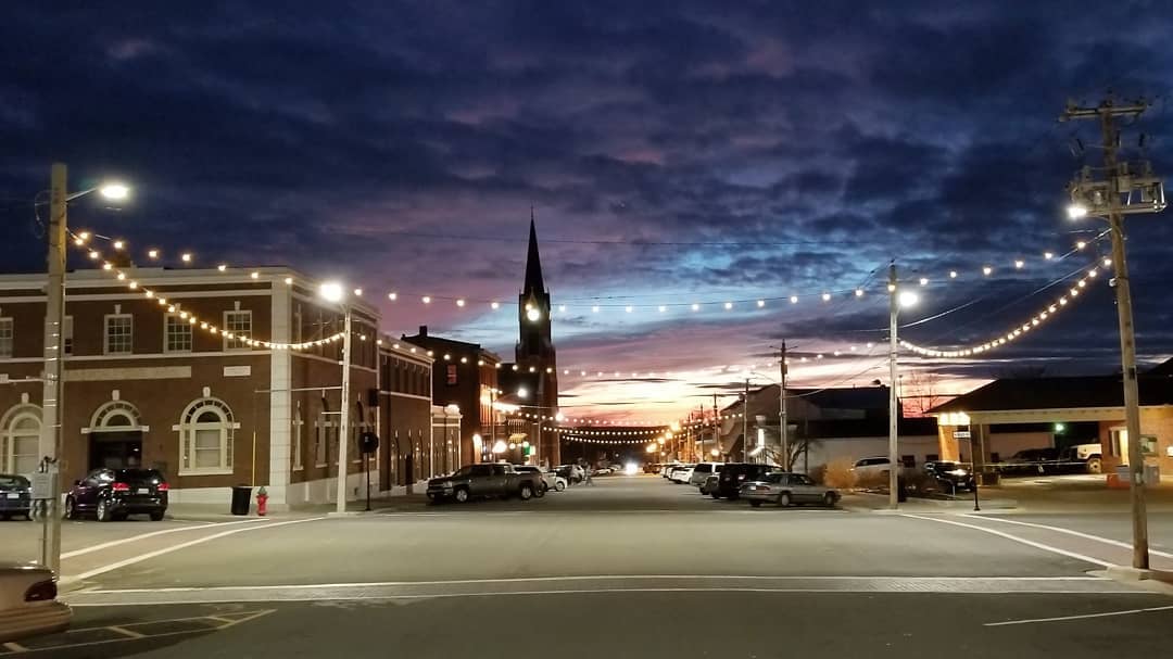 Beautiful sunset in downtown Waterloo