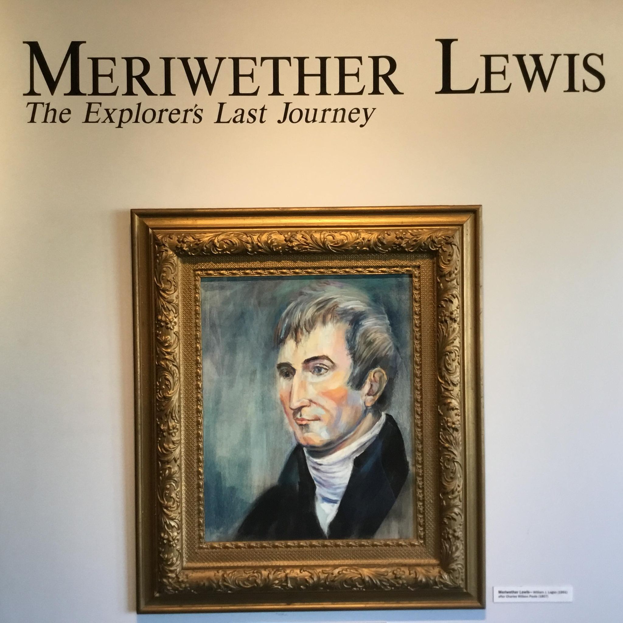 Meriwether Lewis portrait by William J. Logan (after Charles Wilson Peale)