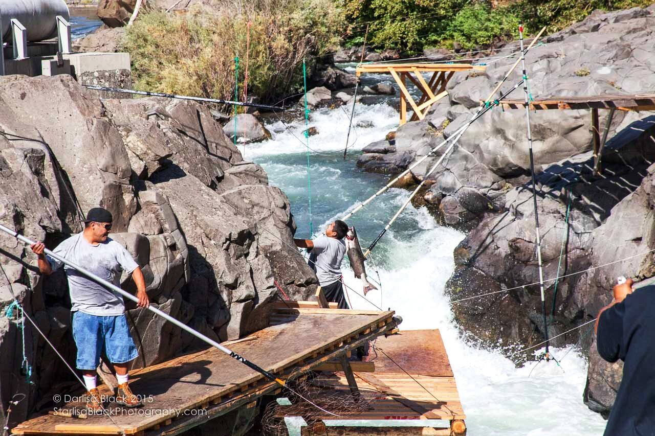Dip net fishing on the Klickitat River 