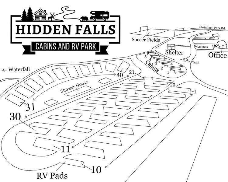 Hidden Falls site map