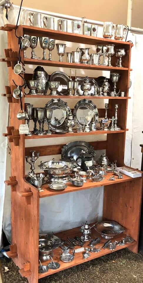 Assortment of pewter tableware