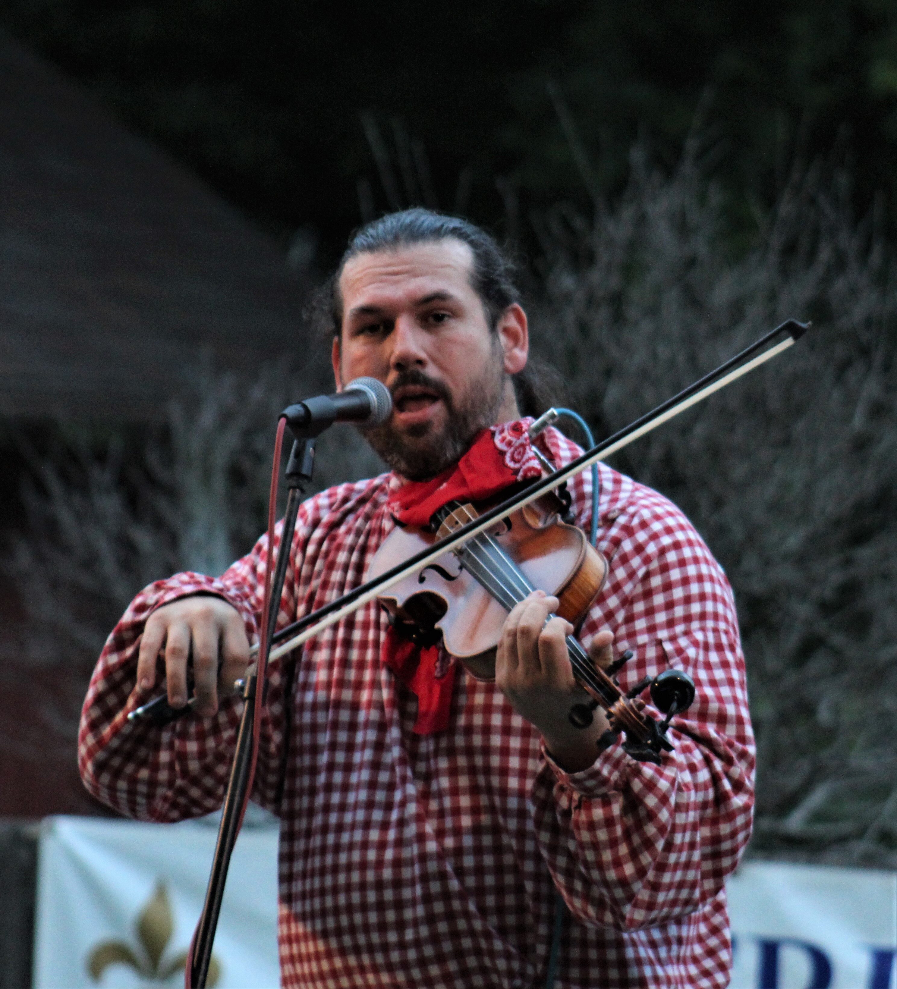Dennis Stroughmatt on fiddle