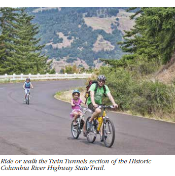 Family bike trip at Historic Columbia River Highway State Trail