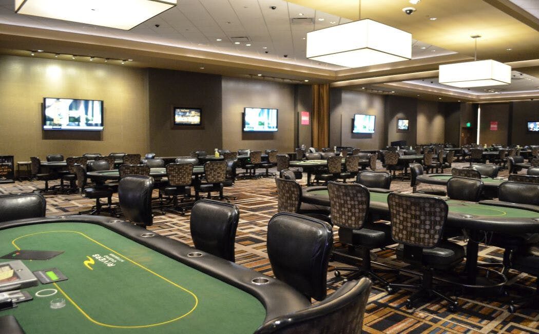 Poker room at Rivers Casino along the Lewis and Clark Historic Trail