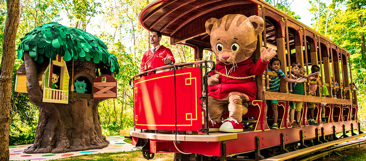 Train ride through Daniel Tiger's Neighborhood at Idlewild along the Lewis and Clark Historic Trail