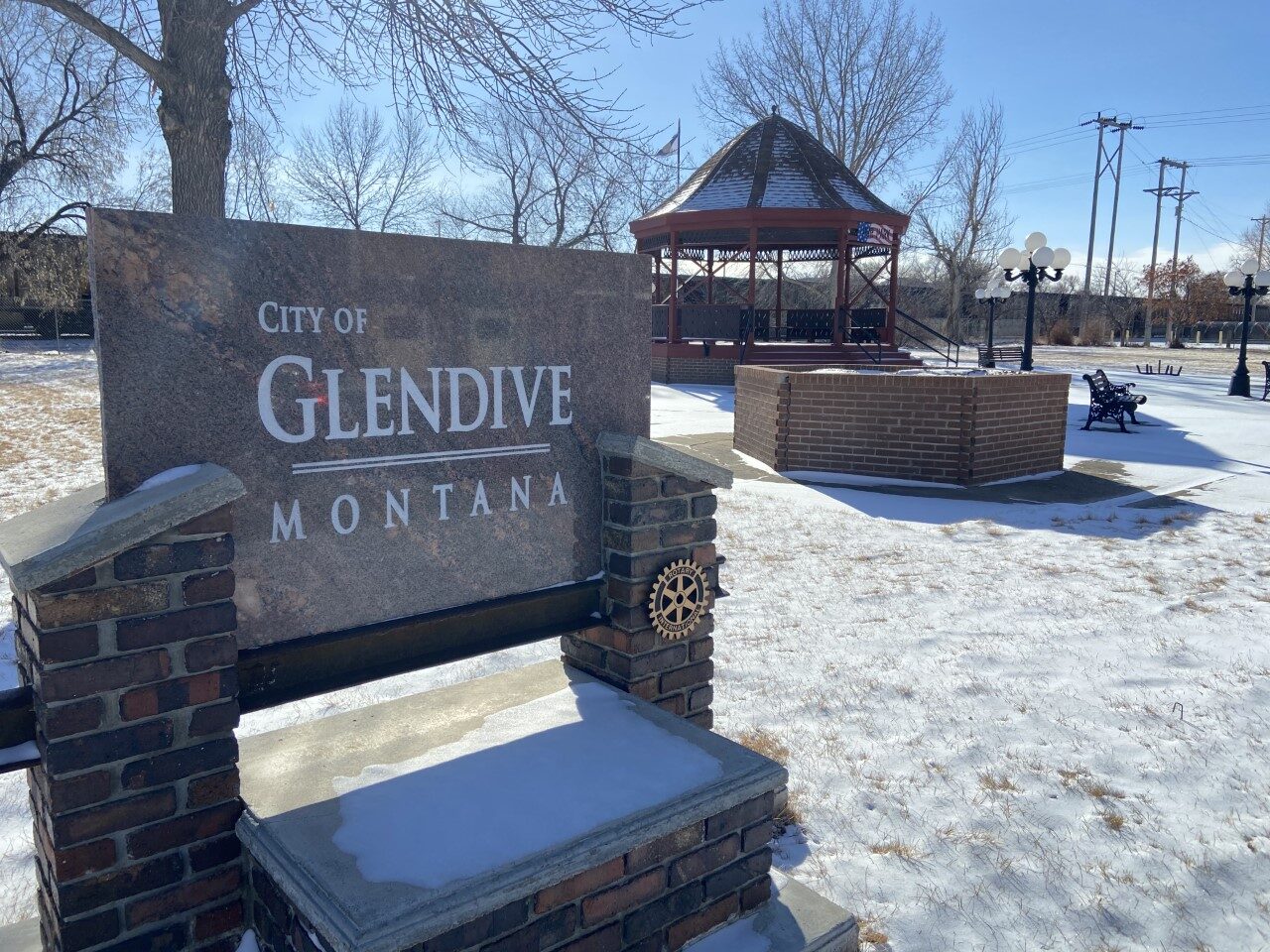 The town of Glendive, MT