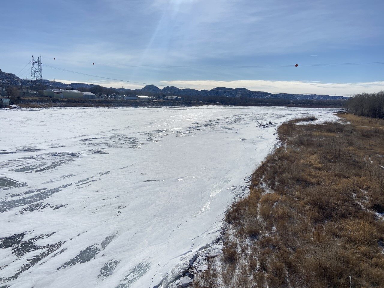 View of the Yellowstone River from the Bell Street Bridge
