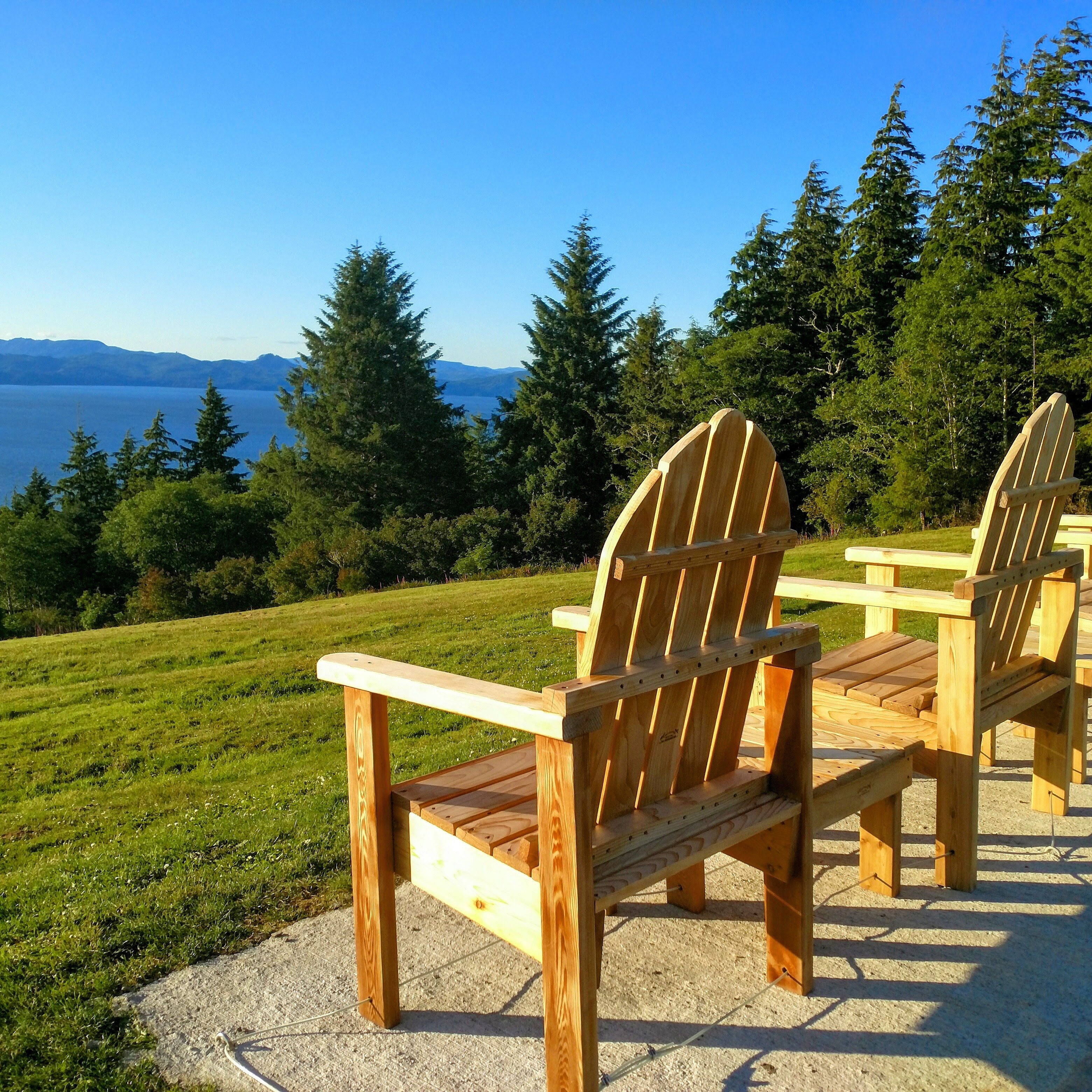 Seats with a view of the Columbia estuary