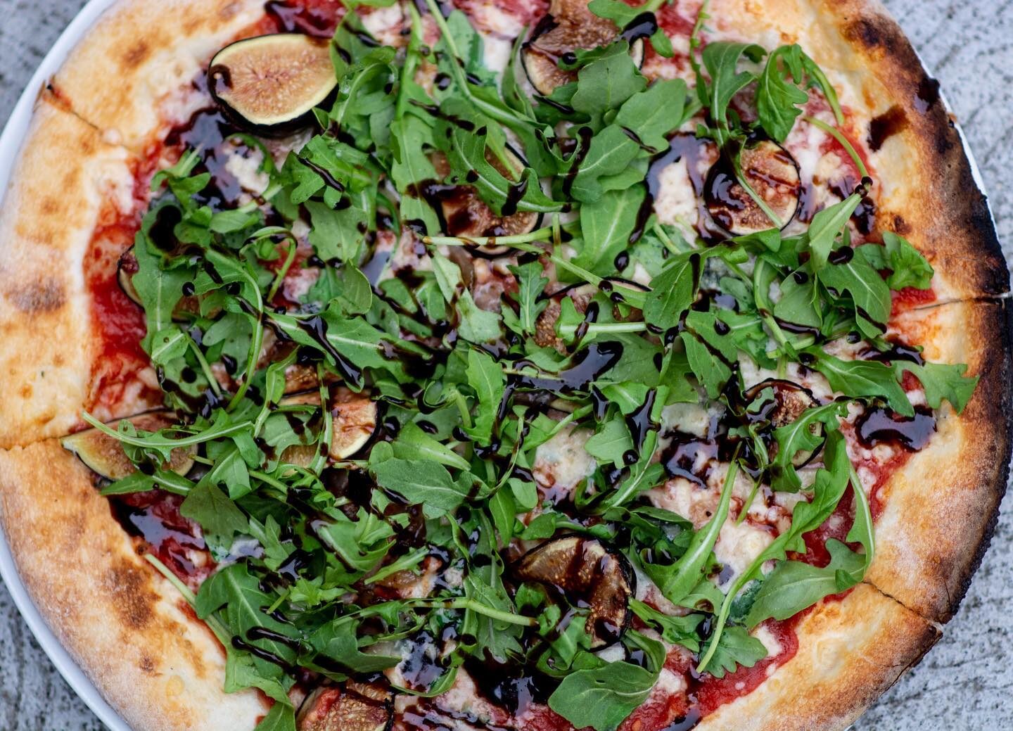 A fig and arugula pizza from Rodi Italian along the Lewis and Clark Historic Trail