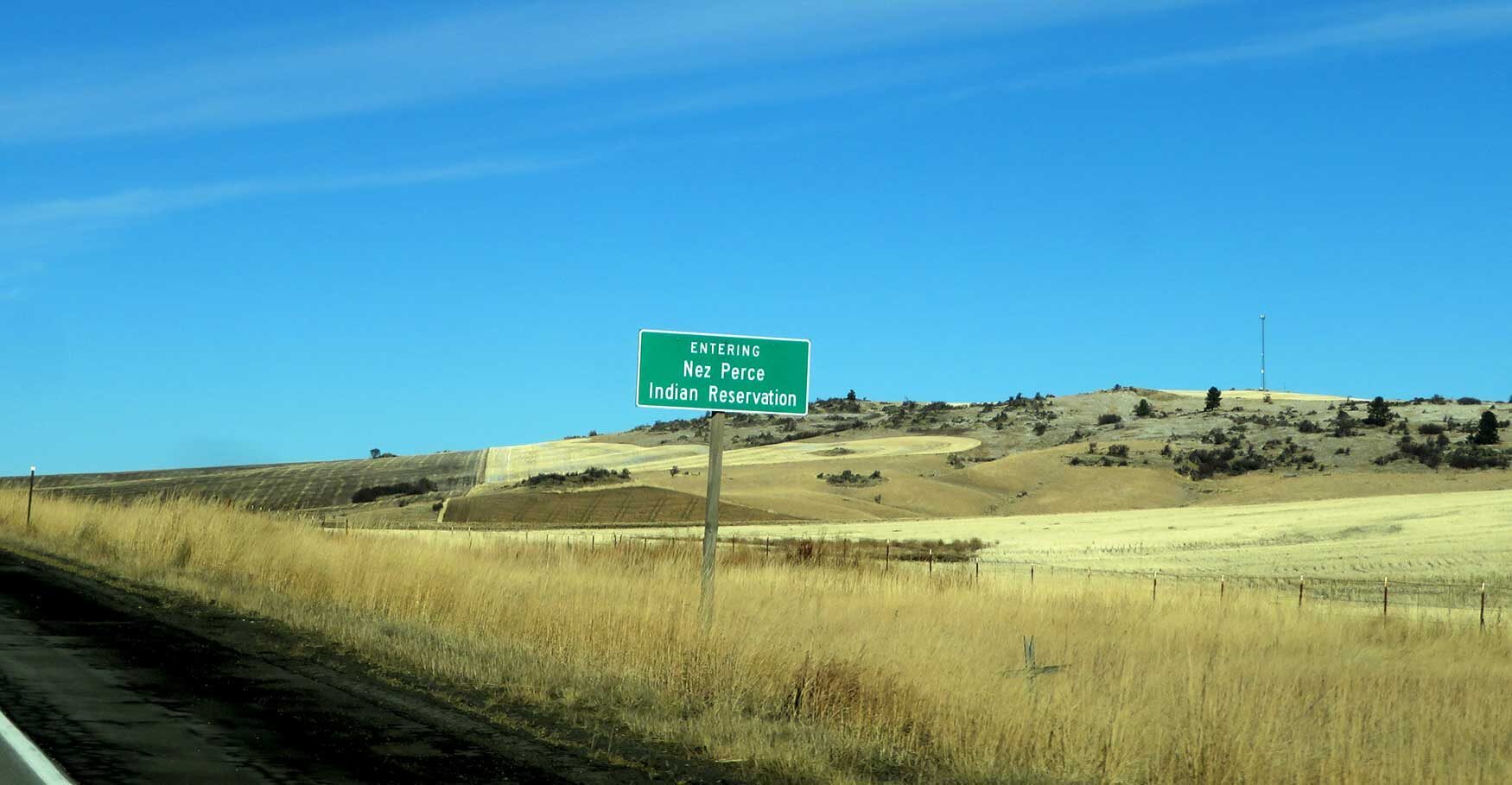 Entering Nez Perce Indian Reservation Near Cottonwood, Idaho